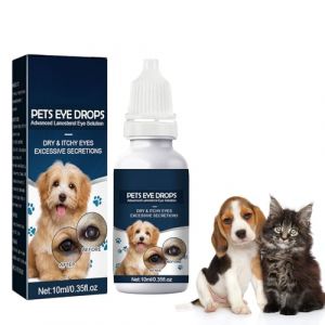 Rakiuty Gouttes pour Les Yeux des Chats,Collyre Chien Yeux,Pet Gouttes pour Les Yeux des Chats et des Chiens,Tear Stain Remover Pet Eye Cleaner,Sûr et Efficace pour éliminer Taches de Larmes, 10 ML (Deppr, neuf)