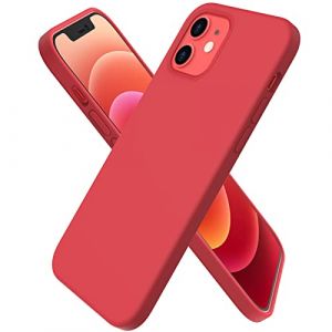 ORNARTO Coque Compatible avec iPhone 12 Mini Case 5,4" en Silicone, Case Fine en Caoutchouc Liquid Silicone Cover Protection Bumper Anti-Choc Housse Étui 5,4 Pouces Rouge (ORNARTO FR, neuf)