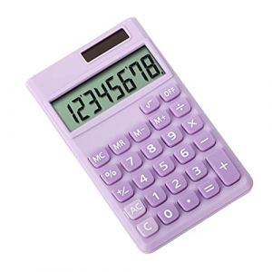 Mini calculatrices, Calculatrice de Poche, Batterie Solaire à 8 Chiffres, Calculatrice de Bureau pour Le Bureau, la Maison et l'école | Calculatrice Simple à Fonction Standard-Violet (Pop Tools, neuf)