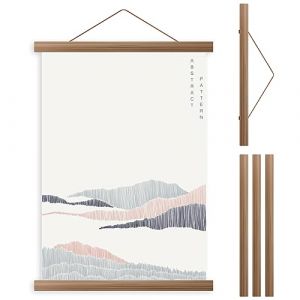 Cadre Poster Magn&eacute;tique 21cm, Cadre Photo Aimant&eacute; en Bois Naturel, Cadre D'affiche Aimant&eacute; Affiche Rail Bois, Cadre Suspendu pour Peintures &agrave; L'huile, Affiches, Photos, Oeuvre D'art (21cm, Marron) (xiangbaoshang, neuf)