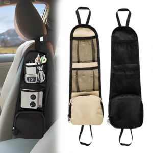 ZEPIQOR 2 Pcs Organisateur Latéral de Siège, Sac Rangement Voiture Pliable, Sac à suspendre pour Voitures, Rangement Côté Voiture, Organisateur de Siège de Voiture pour Voiture et Camionst (suozhanglasuo, neuf)