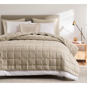 R.SHARE Couvre Lit 2 Personnes 220x240 cm, Dessus de Lit 2 Personnes Beige, Jet&eacute; de Lit Boutis Matelassage &agrave; Carreaux Douce, Couverture Matelass&eacute; de Lit Canap&eacute; Printemps &Eacute;t&eacute; 4 Saisons Oeko-TEX (RSHARE, neuf)