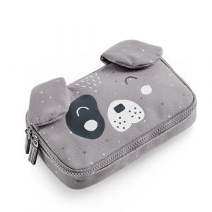 Miquelrius - Trousse scolaire rectangulaire, fermeture éclair en plastique résistant, poignée métallique, trousse de 210 x 120 x 45 mm, trousse avec oreilles de chien, gris, 210 x 120 x 45 mm, Trousse (Tublu FR, neuf)