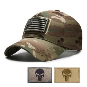 YUSENGMOO Casquette de baseball camouflage Usa avec écusson brodé, casquette de baseball, sports de loisirs en plein air course/pêche, chapeau + écusson, 8, L (YUSHENGMAO, neuf)