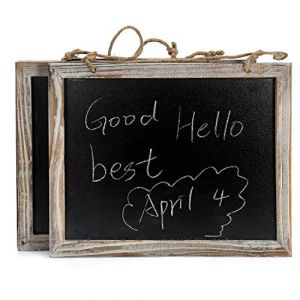 BESTOOL Lot de 2 tableaux noirs tableau de craie décoration tableau noir tableau d'écriture planche pour enfants planche murale planche de bois pour signes de mariage rustique (20 * 24 cm) (BESTOOL-FR, neuf)