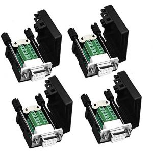 ZHITING 4 pièces DB9 sans Soudure RS232 D-SUB série à 9 Broches Port Terminal Adaptateur Femelle connecteur Carte de Sortie (avec écrou) (hcjs, neuf)
