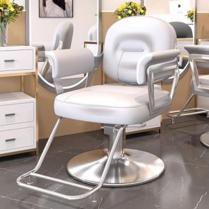 PA-DABAOO Fauteuil De Coiffure Pour Barbier, Fauteuil De Salon Avec Pompe Hydraulique, Fauteuil De Shampoing Multifonction Pivotant À 360 Degrés, Équipement De Beauté Pour Spa,Blanc (Panda-Dabaoo, neuf)
