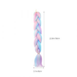 Beaupretty Perruque Tress&eacute;e Violette Extensions De Cheveux Queue De Cheval Perruque Arc-En-Ciel Tresses Color&eacute;es V&eacute;ritables Pour Sc&egrave;ne Synth&eacute;tique Noire Faux Tress&eacute; Color&eacute; Rave (kiLIHK, neuf)