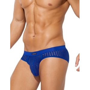 Mauro Kane Slip Homme Sexy Chic Transparent Cale&ccedil;on sous-v&ecirc;tements Lingerie Sexy Hommes Mesh Respirant Underwear Bleu Fonc&eacute; L (Mauro Kane, neuf)