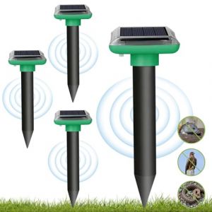 R&eacute;pulsif Solaire pour Taupes (4 Packs), Repulsif Contre Les Serpents, R&eacute;pulsif Taupe, Anti Taupe Solaire &agrave; Ultrason, R&eacute;pulsif pour Serpent, &eacute;chiquier Taupe, Pi&egrave;ge &agrave; Souris et Rats (Maikiki, neuf)
