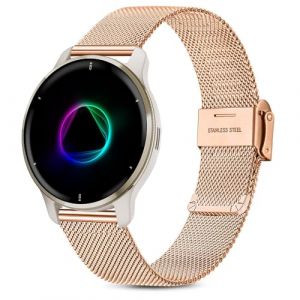 Issinlky m&eacute;tal Bracelet pour Garmin Venu Sq/2 Plus/Vivoactive 5/3/6, 20mm Bracelet acier inoxydable pour Garmin Venu/Vivomove 3/Vivomove HR/Vivoactive 3 Music/Forerunner 55 245 645 (Youth Today, neuf)