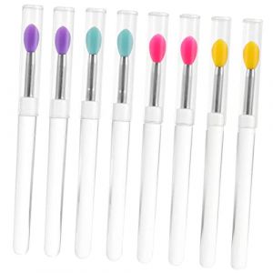 FRCOLOR 8 Pi&egrave;ces pinceau &agrave; l&egrave;vres pinceau &agrave; l&egrave;vres anneaux de colle brillant &agrave; l&egrave;vres gloses tache outils de maquillage pour femmes pinceau de maquillage fard &agrave; paupi&egrave;res Gel de silice (Laners, neuf)