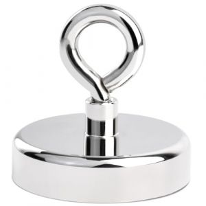 Aenienoe Aimant Puissant Neodyme Aimant de Peche 150 kg Aimant Super Puissant Gros 60mm Aimant Avec Anneaux Facile à démonter Magnet 1pcs (OCEUMAOA, neuf)