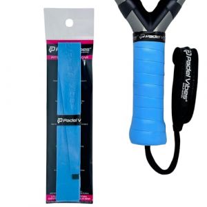 Padel Vibes BOLD LuxeTac Surgrip pour padel, tennis, badminton, squash, pickleball | Aspect cuir, extra collant, absorbant la transpiration, durable, disponible en lot de 1 ou 3 (bleu ciel) (PadelVibes, neuf)