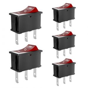 SCOOYUCK 5 Pièces Interrupteur à Bascule, SPDT 15mm x 21mm 2 Broches ON/OFF/ON, 12V 24V 125V 250V Interrupteur a Bascule, Pour Voiture Bateau Appareils Ménagers (SCOOYUCK, neuf)