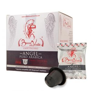 BOCCA DELLA VERITA - Bo&icirc;te de 10 capsules de caf&eacute; italien ANGEL Arabica 100%, Capsules compatibles avec la machine &agrave; caf&eacute; Nespresso&reg;, 100% Made in Italy (God Save The Coffee, neuf)