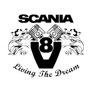 Autocollants muraux pour voiture Scania Living the dream V8 Svempra Creatives Vinyle Chambre d'enfant Chambre d'adolescent-L-57x68cm-Black (LIUJIAHAO Sticker, neuf)