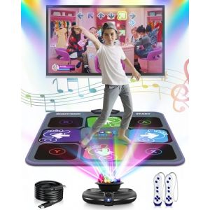 Acelufly Tapis de Danse pour TV avec cam&eacute;ra, Tapis de Jeu antid&eacute;rapant avec 2 poign&eacute;es sans Fil et Boule Disco color&eacute;e, Jeu de Tapis de Danse pour Enfants et Adultes, Cadeau pour gar&ccedil;ons et Filles (PEIZHIXUAN-AMZ, neuf)