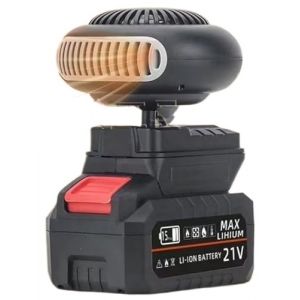 Chauffage D'appoint &Agrave; Piles for Voiture, Ventilateur Chauffant Portable avec D&eacute;givrage Et Batterie Rechargeable De 3900 MAh, Id&eacute;al for Le Camping, Les Tentes, Les Voiturettes(1 * 5 Batteries) (JIAHEDZSW, neuf)