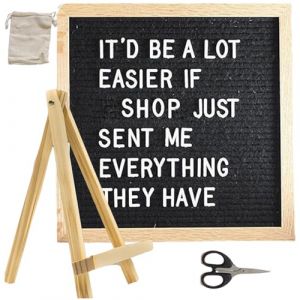 Planche &agrave; lettres en feutre 25 x 25 cm avec 340 lettres interchangeables avec chevalet - Tableau m&eacute;mo pour cuisine, annonces de b&eacute;b&eacute;, jalons, d&eacute;coration de bureau, cadeaux (CARS TRUCKS ONLINE, neuf)