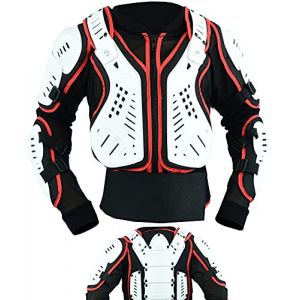 Texpeed - veste pour enfants - Veste de motocross avec protection dorsale pour activit&eacute;s sportives Enduro - protection de poitrine - Blanc - XL (Texpeed V&ecirc;tements de Moto FR, neuf)