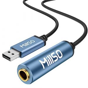 MillSO Adaptateur USB vers Jack 6,35 mm - Fiche USB A vers Prise Femelle 6,35 mm - Adaptateur Casque TRS st&eacute;r&eacute;o 6,35 mm - Convertisseur Audio pour Ordinateur Portable, PC, amplificateur, Haut-Parleur (XTOP-Digital FR, neuf)