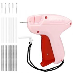 Audasi Fixateur Rapide de Vêtements Mini Machine à Coudre à Réparation Rapide Stitchy Quick Clothing Fixer Mini Pistolet à Couture pour Vêtements Avec 1000Pcs Aiguille à Colle (Pink) (YaHai, neuf)