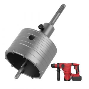 Scie Cloche &agrave; B&eacute;ton 82 mm avec Adaptateur SDS, Tr&eacute;pan B&eacute;ton, Carotteuse Foret &agrave; Brique pour Percer Murs en Brique, B&eacute;ton, Argile et Mousse, Outil Durable et Efficace pour Ma&ccedil;onnerie (82mm) (DaFuGuangZhi, neuf)