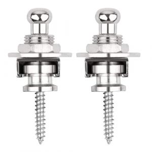 Verrous de Sangle pour Guitare, Sangle de Guitare Bouton, Fixations pour Sangle de Guitare, Antidérapant Boucle de Verrouillage Sangle de Guitare Bouton, pour Guitare Basse Ukulélé, Argent, 2 Pièces (RONGhouse, neuf)