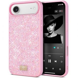 BEZ&reg; Coque pour iPhone 17 Air Paillette, Coque Compatible avec iPhone Air Glitter Series de Etuis avec Bling & Co., &Eacute;tui en Diamant Etincelant et &agrave; Cristal Bling, Flamant Rose (TheBlingZ., neuf)