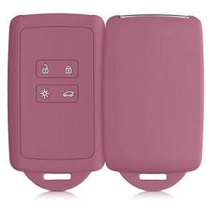 kwmobile Accessoire cl&eacute; de Voiture Compatible avec Renault Smart Key 4-Bouton (Keyless Go Uniquement) - Coque en Silicone Souple avec Embout Porte-Cl&eacute; - Rose fonc&eacute; (SX-Commerce, neuf)