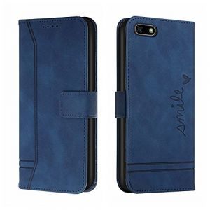 Bravoday Coque pour Huawei Y5 2018 / Y5 Prime 2018 / Y5 Lite 2018, Etui Cuir avec Magnetique, Flip Pochette Housse pour Huawei Y5 2018 Protection, Bleu (Bravoday, neuf)