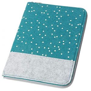 Mom's Organiseur pour carnet de maternité et carnet en feutre avec fermeture éclair à pois et écusson (couleur au choix), couverture A5 en tant que pochette pour passeport et maternelle (2in1) (luxdag, neuf)