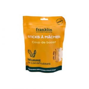 FRANKLIN – Stick Dentaires Chien – Bâtonnets à Mâcher – Saveur Beurre de Cacahuètes – pour Hygiène Bucco-Dentaire – Tout Age – Anti-tartre – 250g (Franklin Pet Food, neuf)