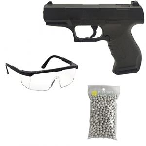 Saigo Defense Pack Airsoft Pistolet G.19 &agrave; Ressort/Couleur: Noir/Mati&egrave;re: M&eacute;tal/Puissance 0.2 Joule/Livr&eacute; avec Accessoires (THE REPLICANT, neuf)