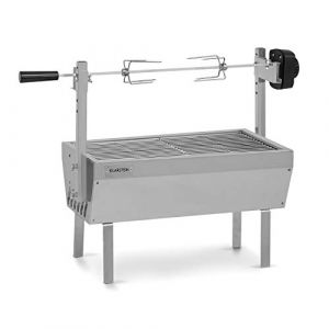 Klarstein Tourne Broche Electrique 2 en 1, Mechoui, Rotisserie et Gril de Barbecue, Broche Cochon de Lait, avec 2 Broches, Rotissoire, Mini Bbq Grill Inox sur Roues (Klarstein France, neuf)