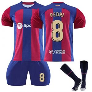 Générique Maillot de Foot Enfant Retro Soccer Jersey, Maillot Classique Football, Ensemble Barca Enfant et Adultes, Garçon Vêtements de Football Extérieur Tshirt, Short avec Chaussette (FTRGHNY, neuf)