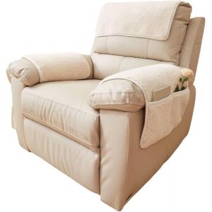 Housse D'appui-T&ecirc;te D'accoudoir pour Accoudoir Canap&eacute; Couverture de Protection Fauteuil Relax Inclinable Noel 2 3 1 Places, Chien Chat, Imperm&eacute;able Antid&eacute;rapant, Angle Cuir avec Oreilles 1(1947,3 Seat (GAOYC, neuf)