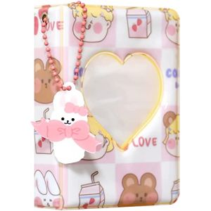 Babyfond Mini album photo, 40 pochettes Kpop, reliure pour cartes photo, cœur d'amour, pochettes creuses, pour appareil photo Fujifilm Instax, 7,6 cm, rose (Babyfond Baby Stroller, neuf)