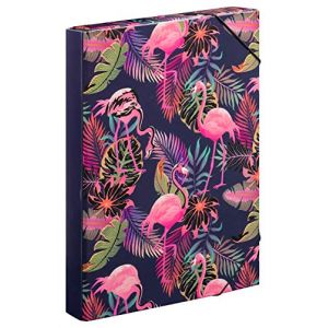 Baagl Bo&icirc;te de classement pour cartable - Chemise A4 pour enfants avec &eacute;lastique et rabat int&eacute;rieur - Classeur avec &eacute;lastique pour gar&ccedil;ons (flamant rose) (PRESCO GROUP A.S., neuf)