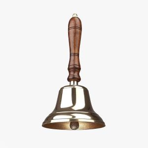 ACL Cloche Traditionnelle avec Poignée en Bois Cloche Laiton Cloche Dernier Ordre Cloche Idéal pour Hôtel, Réception, Dîner, Bibliothèque, Pub, Sonnette Scolaire Classique Carillon 7 x 17 cm (assortedcollectionsukltd, neuf)
