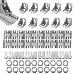 GGUFAY 10 Pièces Profilé D'angle en Aluminium, 30 × 30 mm Équerre de Fixation, Equerre de Fixation 90 degrés, equerre Inox, Petite Equerre Metal pour Fixation de Meubles en bois (Rfervgauk, neuf)