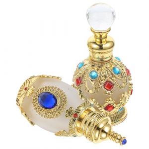 Healifty Lot de 2 Flacons en Verre Cristal 15ml Rechargeable Bouchon Dor&eacute; et Bouteille Bleue, Distributeurs de Parfum Portables pour Voyage et Activit&eacute;s Ext&eacute;rieures (Madonna Tied, neuf)