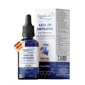 Agualab Bleu de méthylène à 1 % | Solution grade EP 100 ml, haute pureté 99 % pour laboratoire | Flacon en verre ambré avec doseur | Usage technique professionnel (Agualab, neuf)