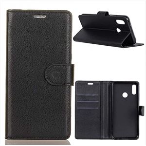 COMPATIBILE Compatible pour ASUS Zenfone Max Pro (M1) ZB602KL / ZB601KL (5.99) X00TD &Eacute;tui Couverture Support Livre Gel TPU ECO Leather Portefeuille (Noir) (Affarielettronica, neuf)