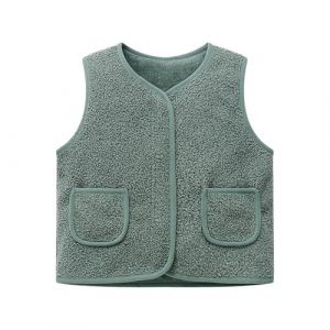 Générique polaire sans manche homme,gilet polaire sans manche,veste femme,gilet enfant,veste,chauffant enfant,éclair,boutonné,manteaux,fille,doudoune,garcon,portage,manteau,couleur unie,vert,80 (YCYH-m24, neuf)