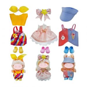 Lot de 3 v&ecirc;tements mignons pour poup&eacute;e Labubu, v&ecirc;tements en peluche pour poup&eacute;e de 17 cm, ensembles de v&ecirc;tements pour Labubu, accessoires de poup&eacute;e, cadeau habill&eacute; (pas de poup&eacute;e, seulement des (Naiergo, neuf)