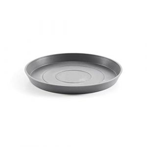 ECOPOTS Sous-plat pour pot de fleurs Amsterdam Gris clair - Diam&egrave;tre ext&eacute;rieur &Oslash; 60 cm/int&eacute;rieur 46 cm rond grand - Sous-plat pour pot de plantes en plastique recycl&eacute; - Sous-pot, (ECO-SM-SAM.60.GR) (Marketsupply, neuf)