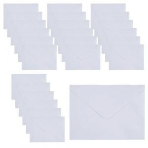CZAKOMIX 60 Enveloppes Blanches, 15.5 x 10.5 cm, Enveloppe Mariage, Mini Enveloppe, Enveloppes Cadeau, Sans Fen&ecirc;tre, Fermeture Adh&eacute;sive, pour Lettres, Invitations, Cartes de V&oelig;ux, Mariage (Sans Carte) (HYIYUAN, neuf)