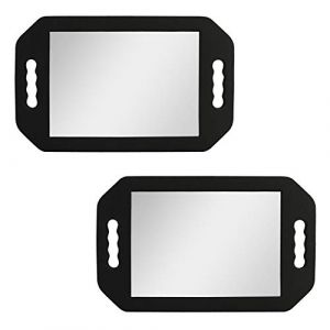 Kurtzy Miroir Coiffeur Portable Léger (Lot de 2) – Miroir Barbier en Mousse Noir - Ideal pour Salons et Esthéticiennes – Miroir Portable Double Face – Miroir Pour Visualiser les Coupes par l’Arrière (Tinyyo Europe, neuf)